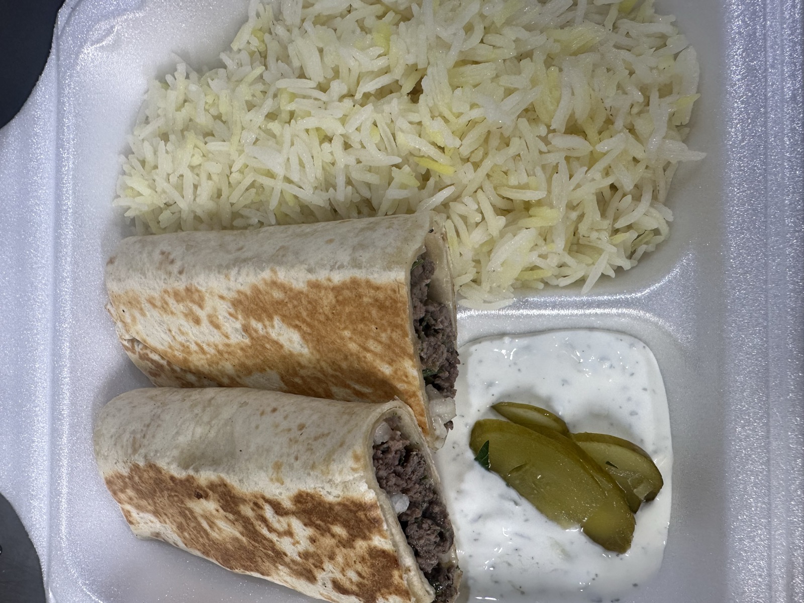 Beef Shawarma with side rice